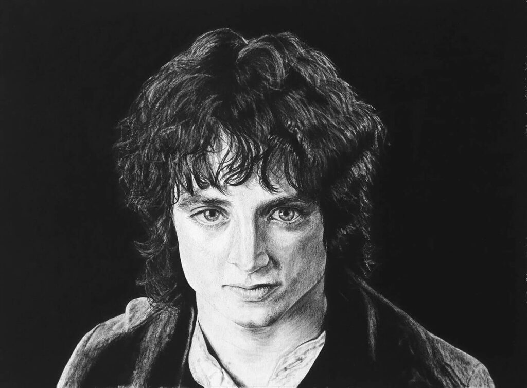 Charcoal drawing of Frodo by JR Thomas